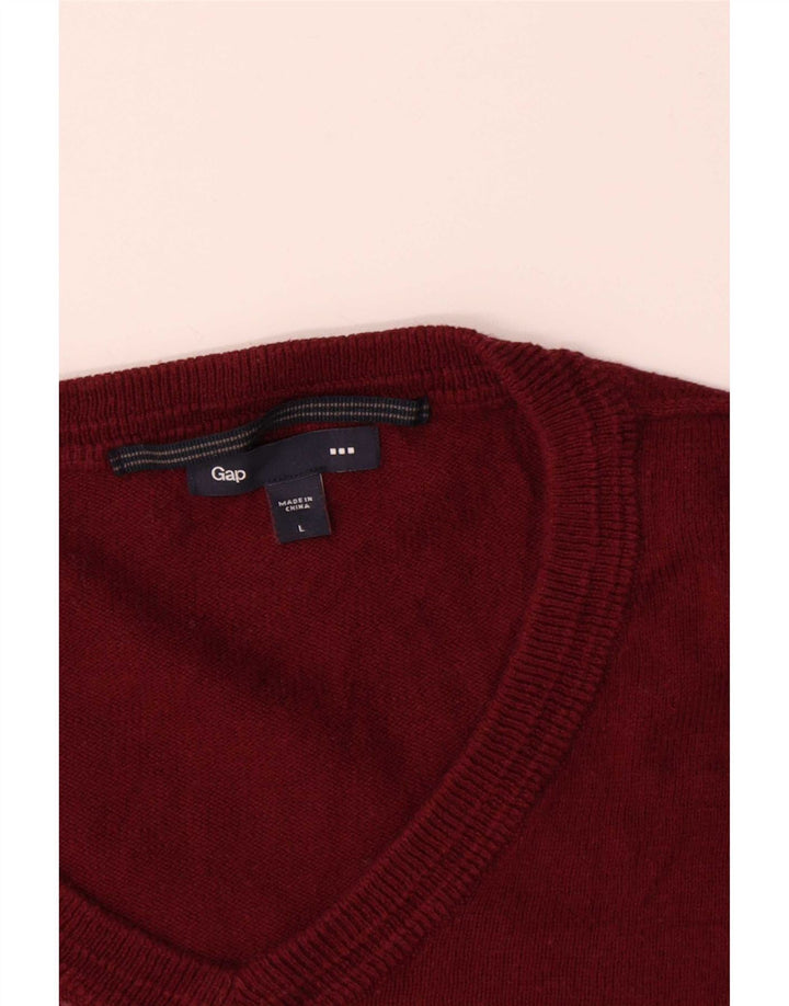 Gap Herren-Pullover mit V-Ausschnitt, groß, kastanienbraune Baumwolle