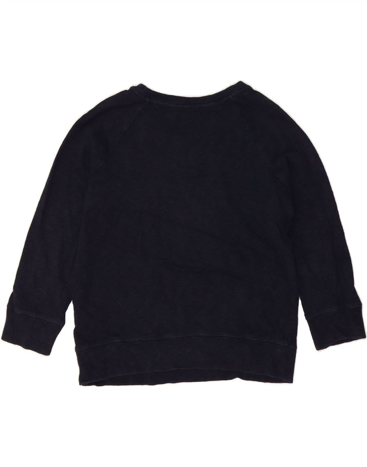 J. CREW Womens Oversized Graphic Sweatshirt Jumper UK 10 Small Navy Blue Vintage J. Crew and Second-Hand J. Crew from Messina Hembry 