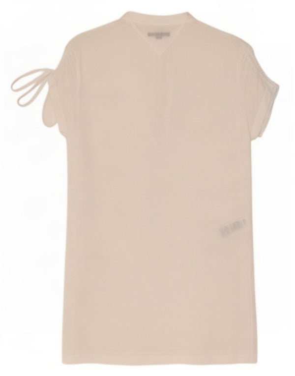 Tommy Hilfiger Damen Etuikleid UK 14 Mittelweiße geblümte Baumwolle