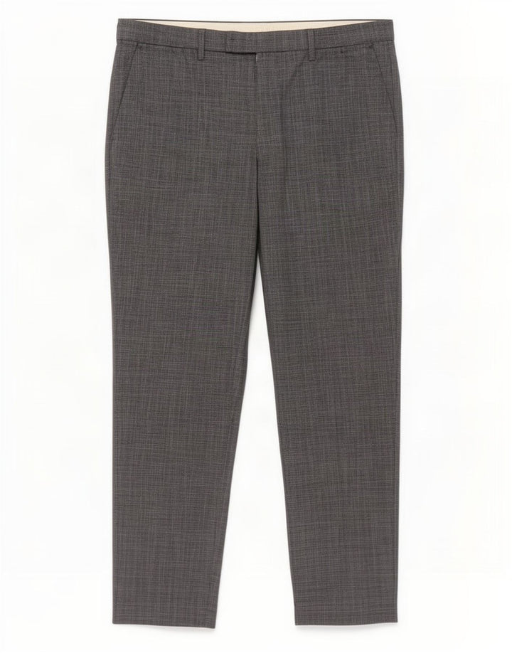 Marks & Spencer Herren-Freizeithose, normal, W36 L31, blau kariertes Polyester