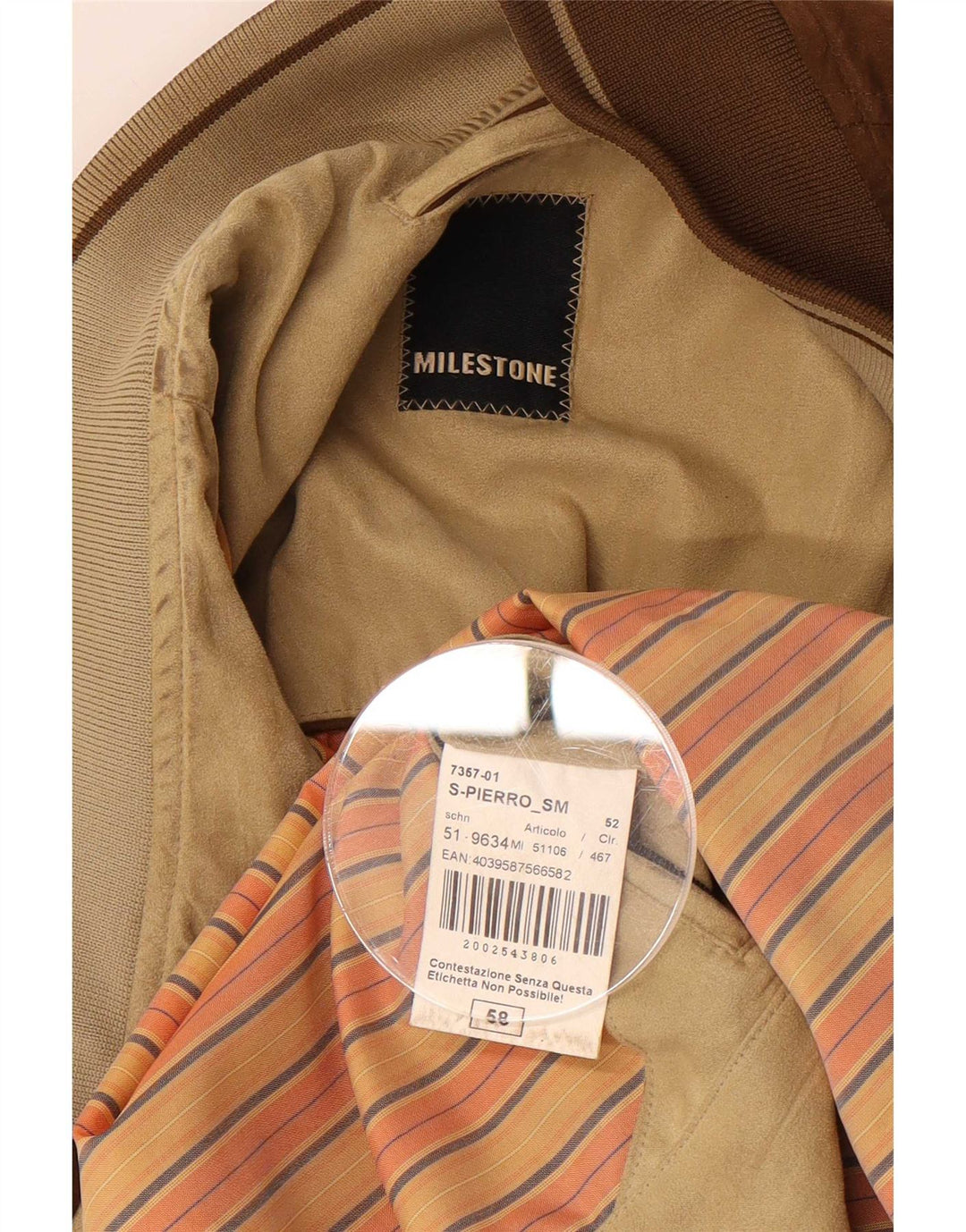 Milestone Herren Bomberjacke IT 48 4XL Braunes Polyester