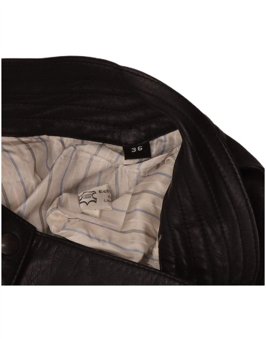 Vintage Damen Lederrock EU 36 Small W26 Schwarzes Leder