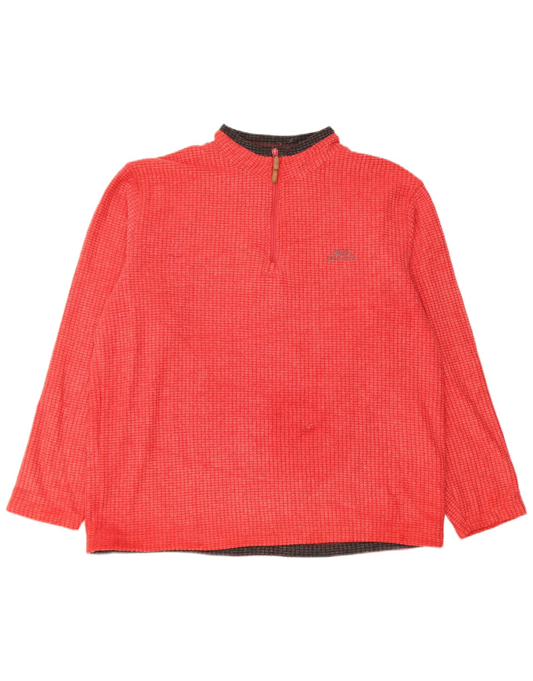 Weird Fish Herren-Fleecepullover mit Reißverschluss am Hals, 2XL, rotes Polyester
