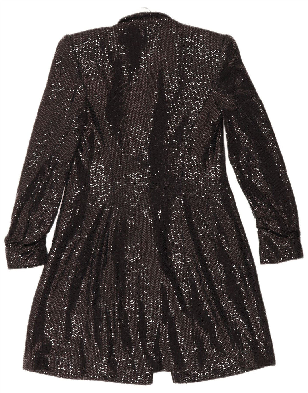 ZARA Damen Longline Open Blazer Jacke UK 6 XS Schwarz Polyamid