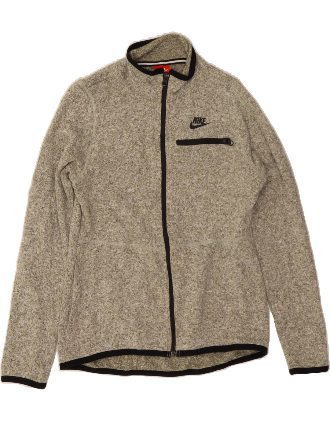 NIKE Womens Tracksuit Top Jacket UK 12 Medium Grey Flecked Polyester Vintage Nike and Second-Hand Nike from Messina Hembry 