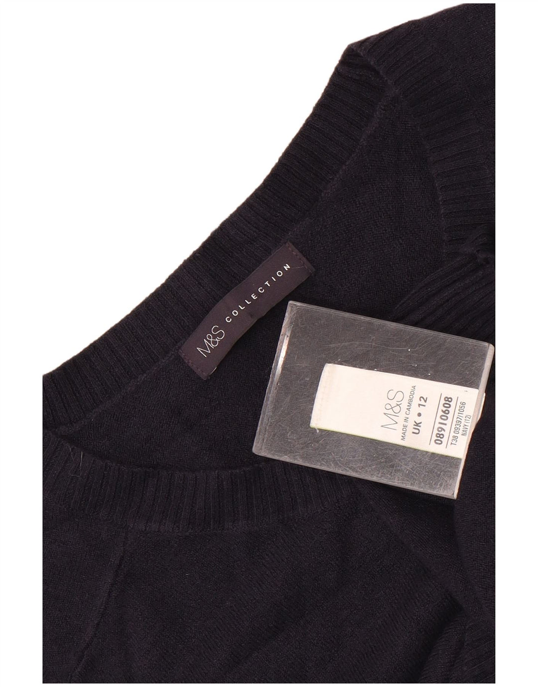 Marks & Spencer Damen-Pullover mit U-Boot-Ausschnitt, Gr. 12, mittleres Marineblau