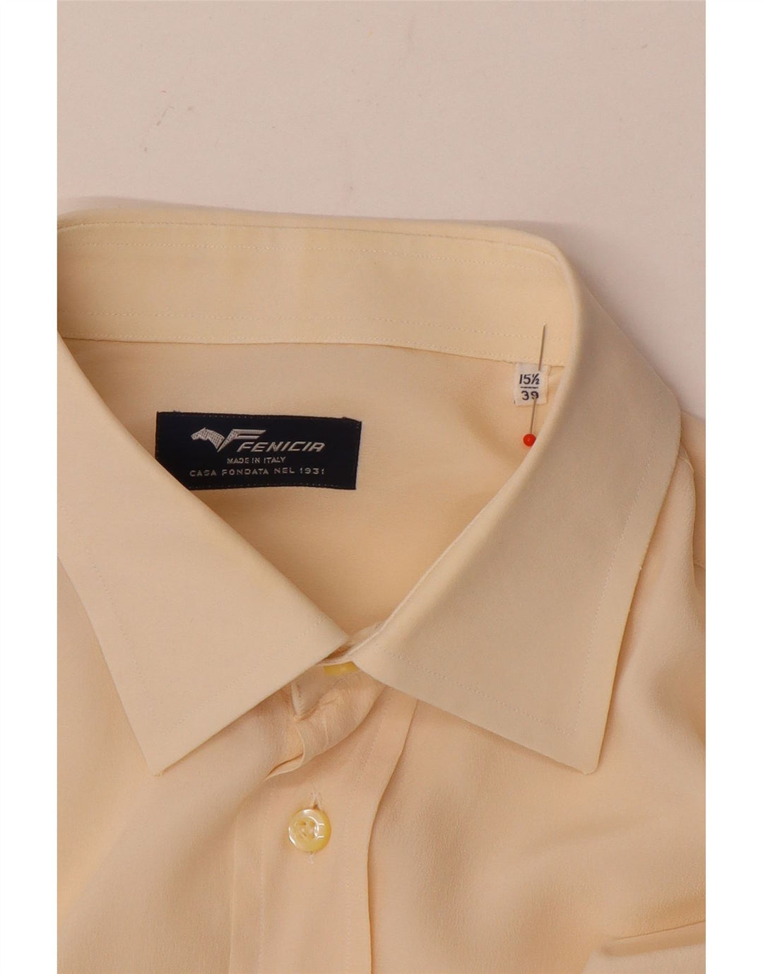Fenicia Herrenhemd Größe 39 15 1/2 Medium Off White