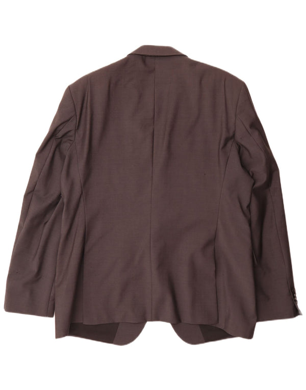 Hugo Boss Herren-Blazer mit 2 Knöpfen, EU 58, 4XL, graue Schurwolle, klassisch