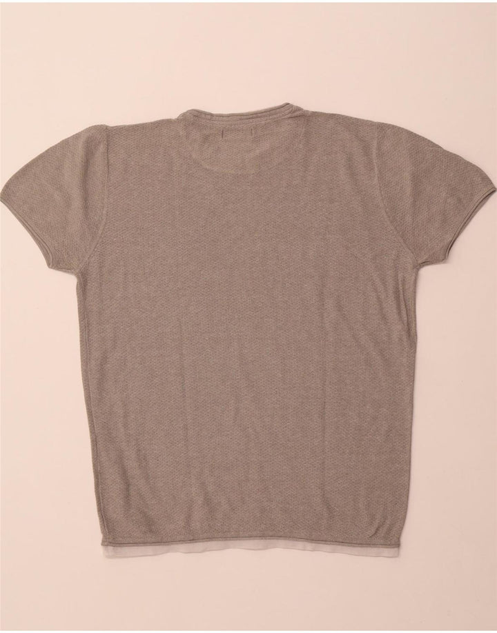 ZARA Herren T-Shirt Top Mittelgrau