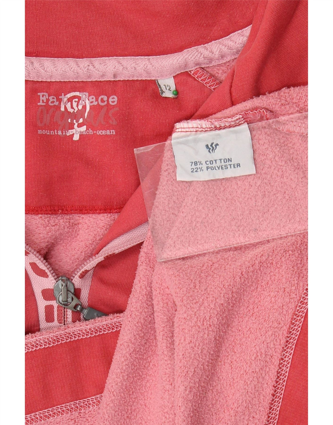 FAT FACE Damen-Sweatshirt mit Grafik und Reißverschluss am Hals, Gr. 12, Mittelrosa