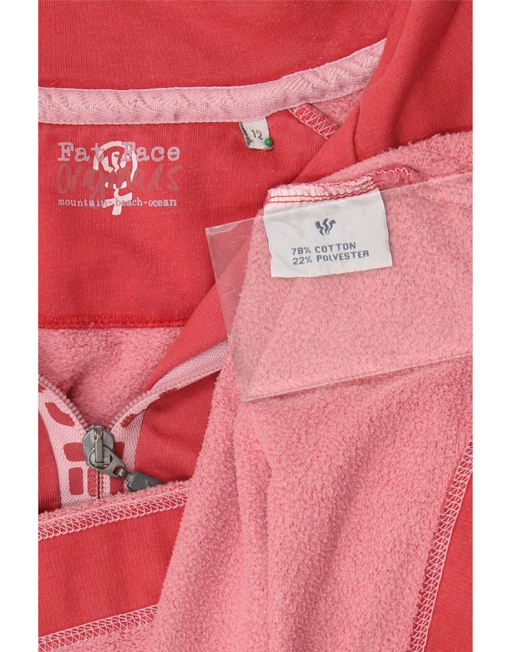FAT FACE Damen-Sweatshirt mit Grafik und Reißverschluss am Hals, Gr. 12, Mittelrosa