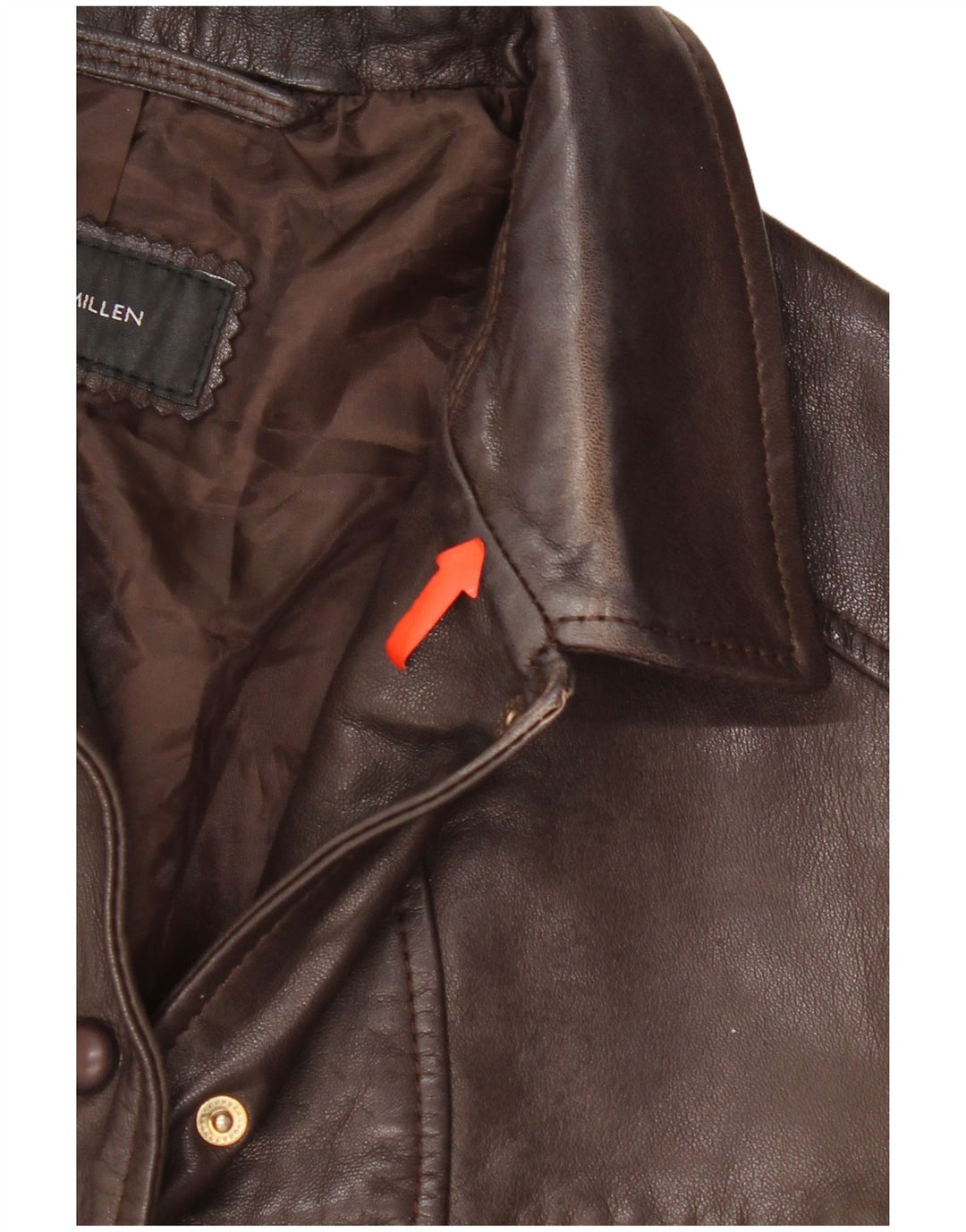 Karen Millen Damen Lederjacke UK 6 XS Braunes Leder