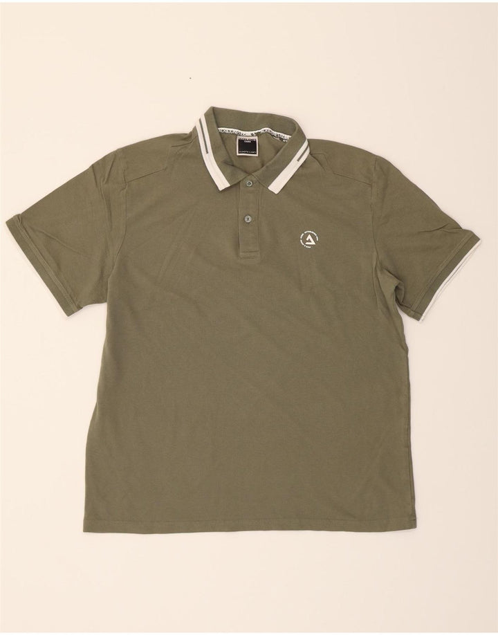 JACK & JONES Mens Polo Shirt Large Khaki Vintage Jack & Jones and Second-Hand Jack & Jones from Messina Hembry 