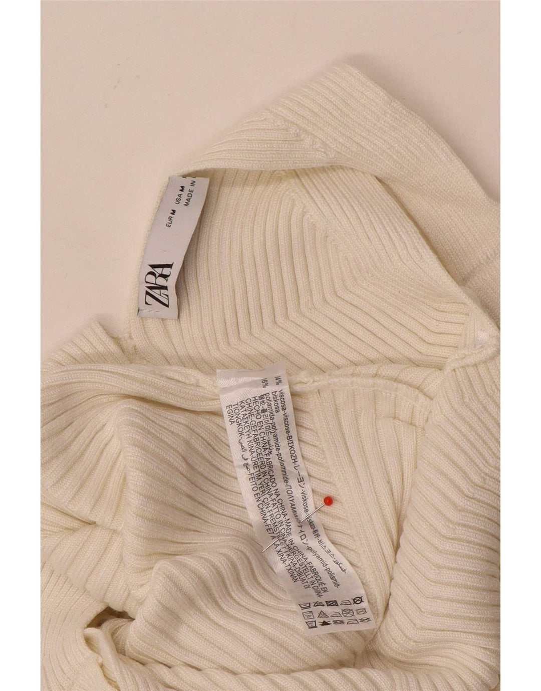 Zara Damen Crop Vest Top UK 12 Mittelweiße Viskose