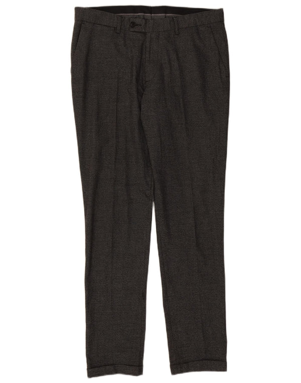 Zara Herren Slim Anzughose EU 42 Large W32 L32 Grau Polyester