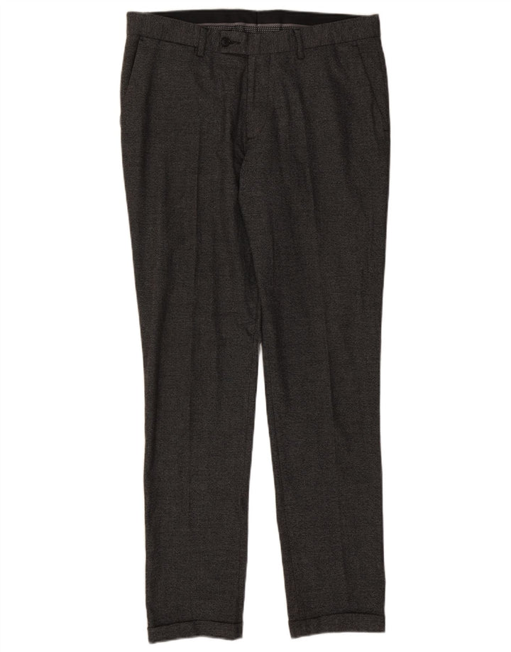 Zara Herren Slim Anzughose EU 42 Large W32 L32 Grau Polyester