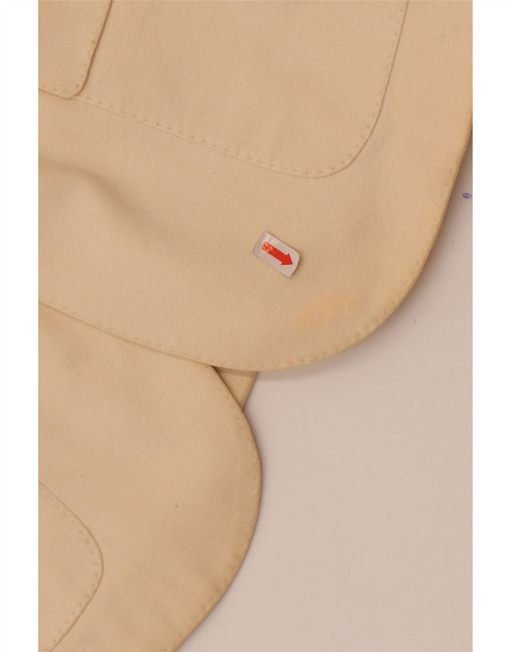 Ralph Lauren Damen-Blazerjacke mit 2 Knöpfen, US 6, mittelbeige Baumwolle