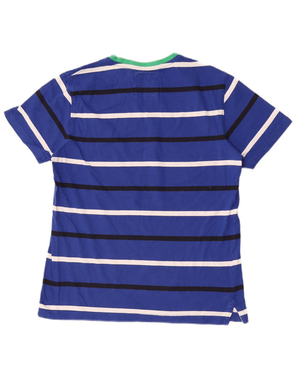 Crew Clothing Mens T-Shirt Top Medium Blue Striped Cotton
