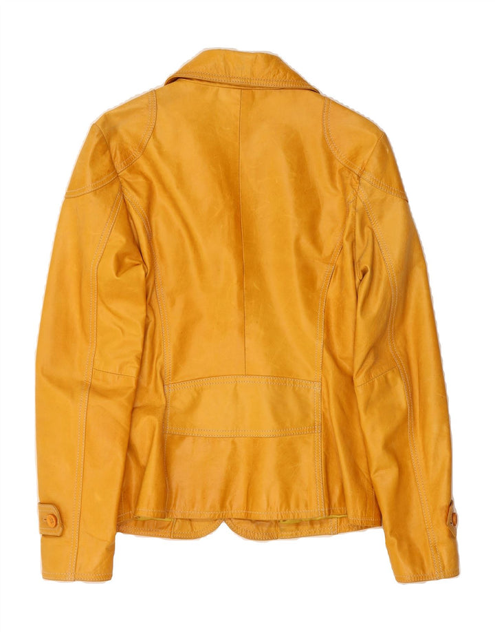 GIPSY Womens Leather Jacket UK 10 Small Yellow Leather Vintage Gipsy and Second-Hand Gipsy from Messina Hembry 