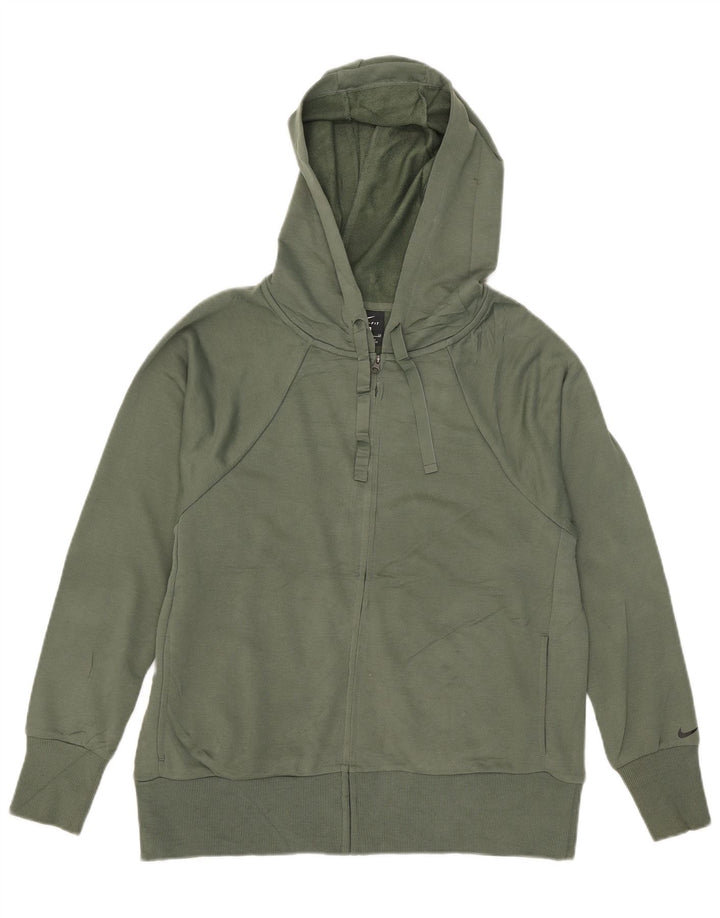 NIKE Herren-Dri-Fit-Kapuzenpullover mit Reißverschluss, klein, grün, Polyester