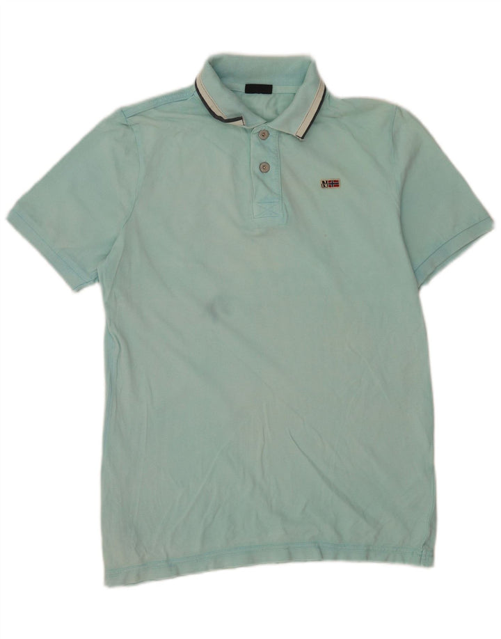 Napapijri Herren-Poloshirt, klein, blaue Baumwolle