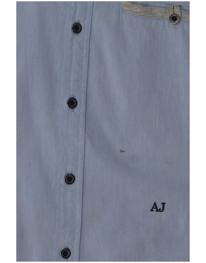 Armani Junior Jungen Kurzarmhemd 12–13 Jahre, blaue Baumwolle