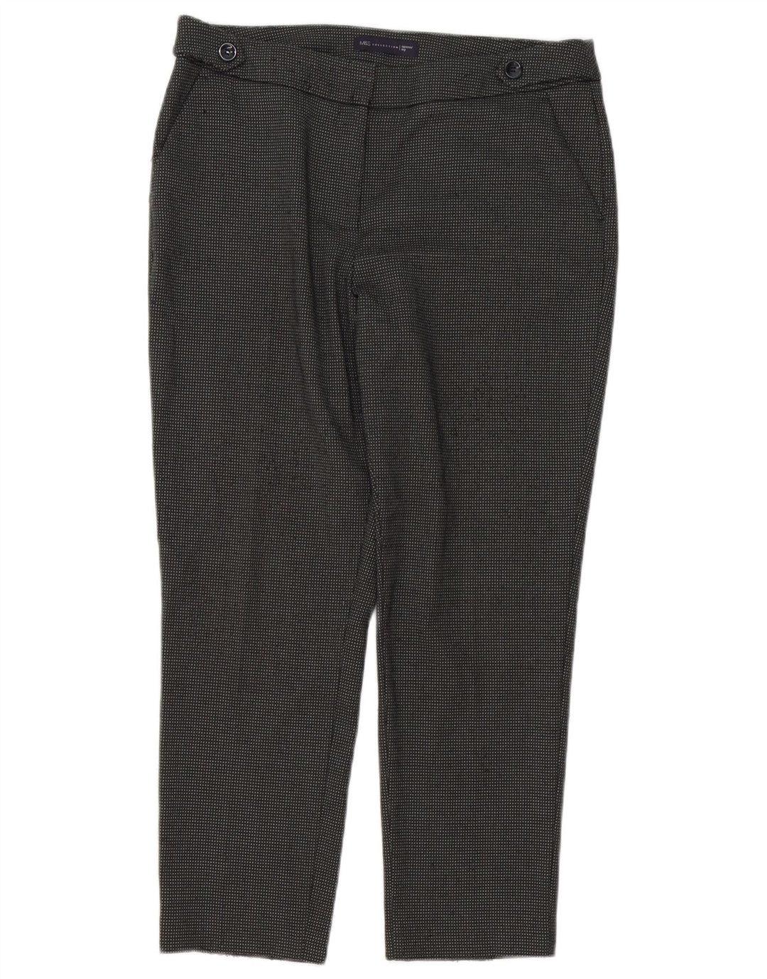 Marks & Spencer Kurze Anzughose für Damen, UK 12, M, W34, L26, grau kariert