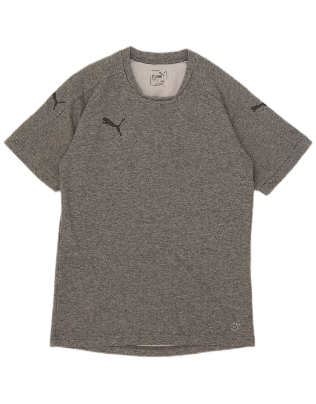 Puma Herren T-Shirt-Oberteil aus mittelgrau gefleckter Baumwolle