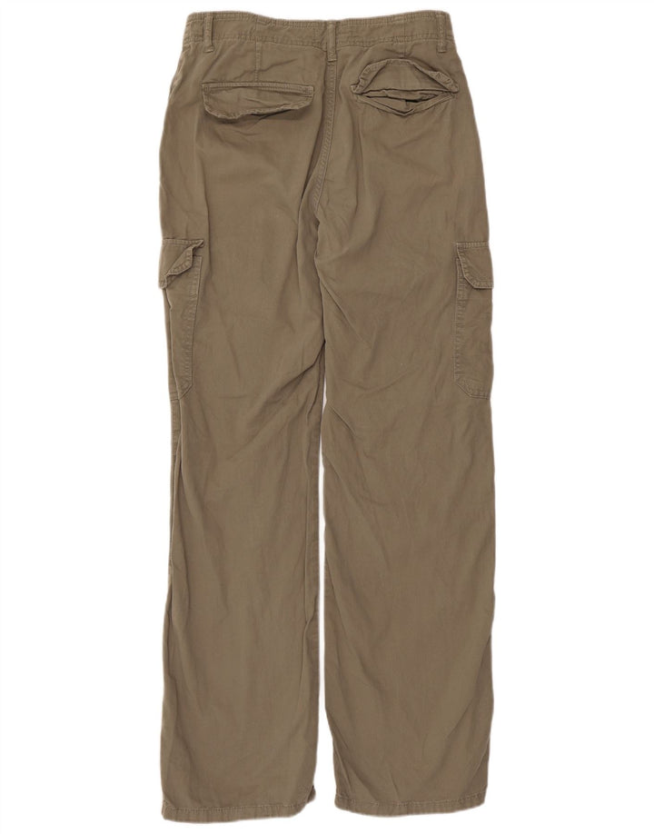 Gerade Cargohose für Damen von ZARA, EU 38, Größe S, W28, L30, Khaki, Baumwolle
