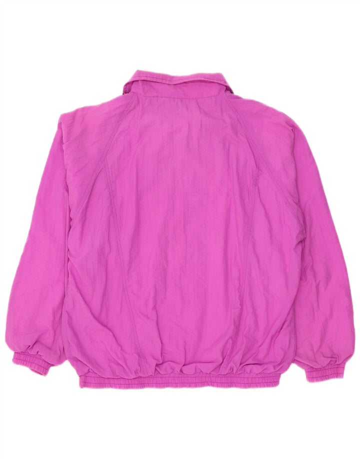 Orso Poeta Herren-Trainingsanzug-Oberjacke aus mittelrosa geometrischem Nylon