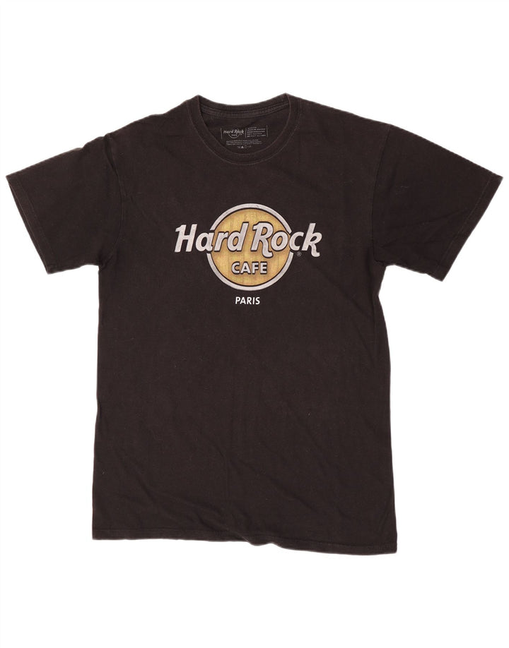 Hard Rock Cafe Herren Paris Grafik-T-Shirt aus mittelschwarzer Baumwolle