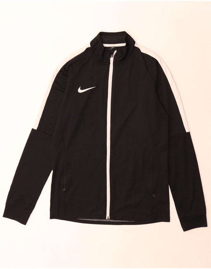 Nike Herren-Dri-Fit-Trainingsanzug-Top-Jacke, mittelschwarzes Farbblock-Polyester