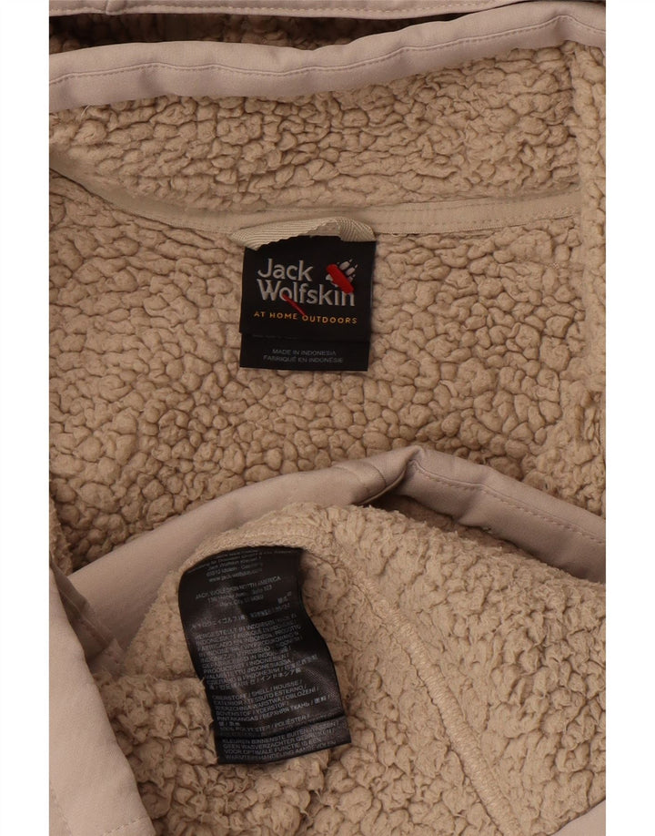 Jack Wolfskin Damen-Windbreaker-Mantel mit Kapuze, UK 10/12, mittelbeige