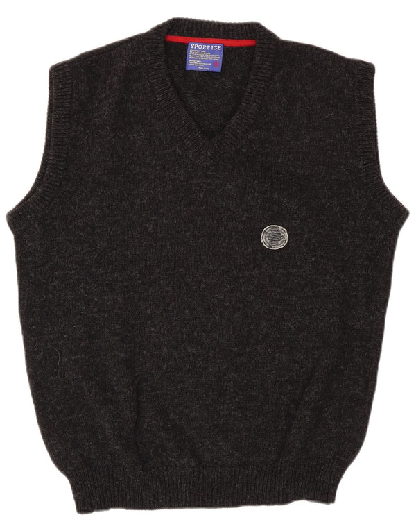 Sport Ice Herren Iceberg Vest Tank Top Mittelgrau gefleckte Schurwolle