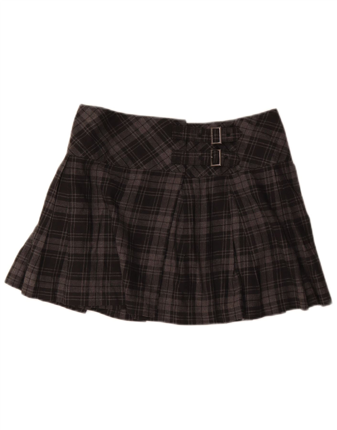 Sisley Damen Wickelminirock W30 Mittelgrau kariert