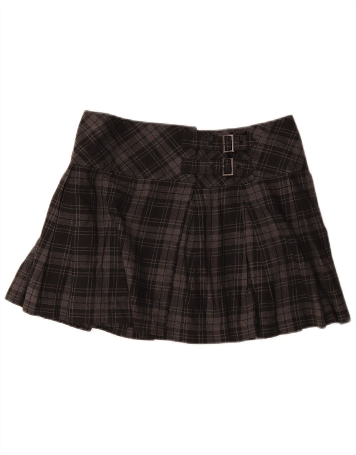 Sisley Damen Wickelminirock W30 Mittelgrau kariert