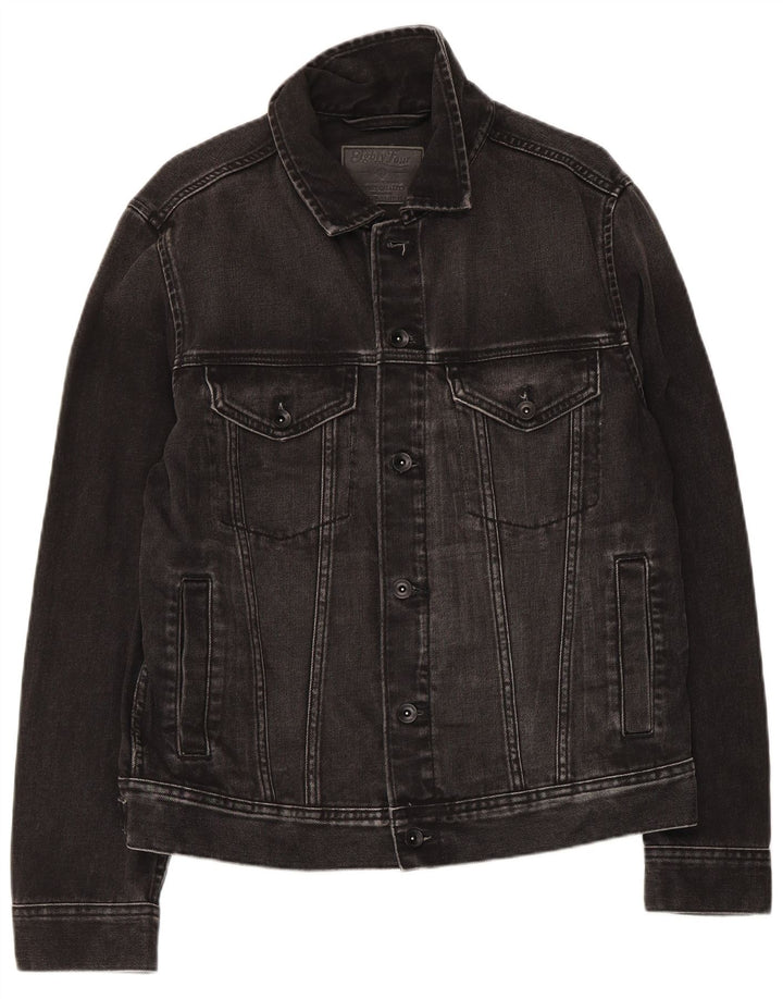 Marks & Spencer Herren Jeansjacke UK 38 Mittelschwarze Baumwolle