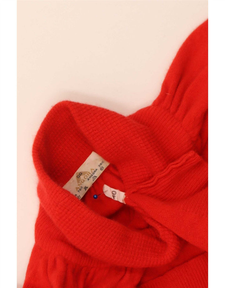 Vintage Damen Übergroßer Rollkragenpullover IT 40 Kleine rote Wolle