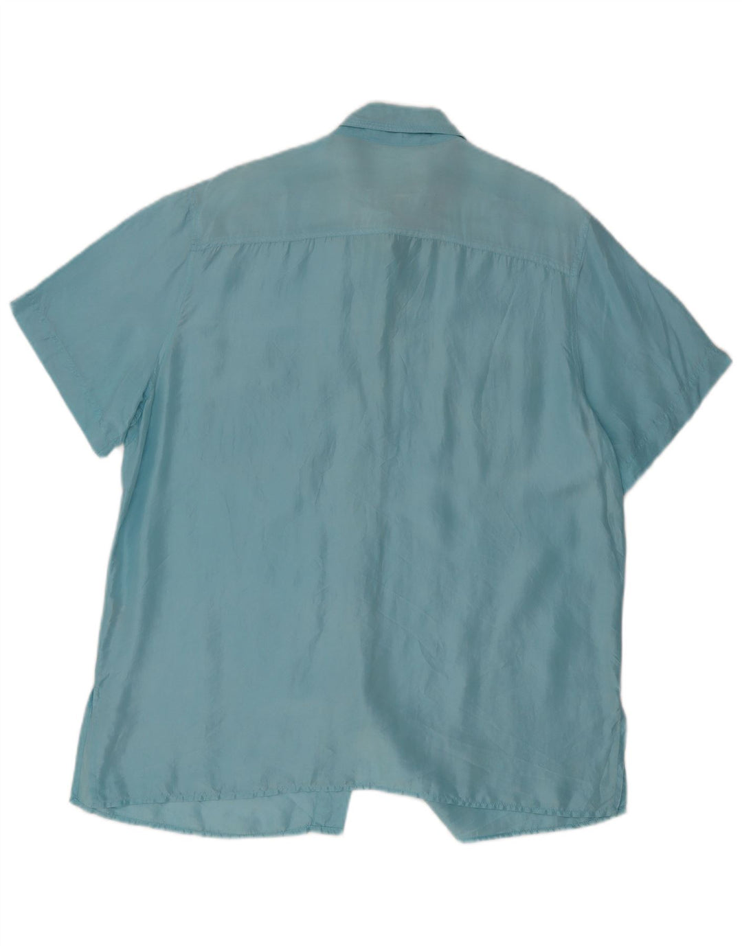 De Ville Damen Kurzarmhemd EU 44 XL Blaue Seide
