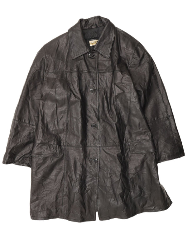 ANTEPRIMA Damen Übergroßer Ledermantel IT 52 2XL Schwarz