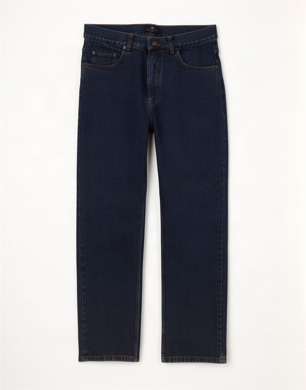 Marks & Spencer Herren Blue Harbour Straight Jeans W32 L31 Marineblaue Baumwolle