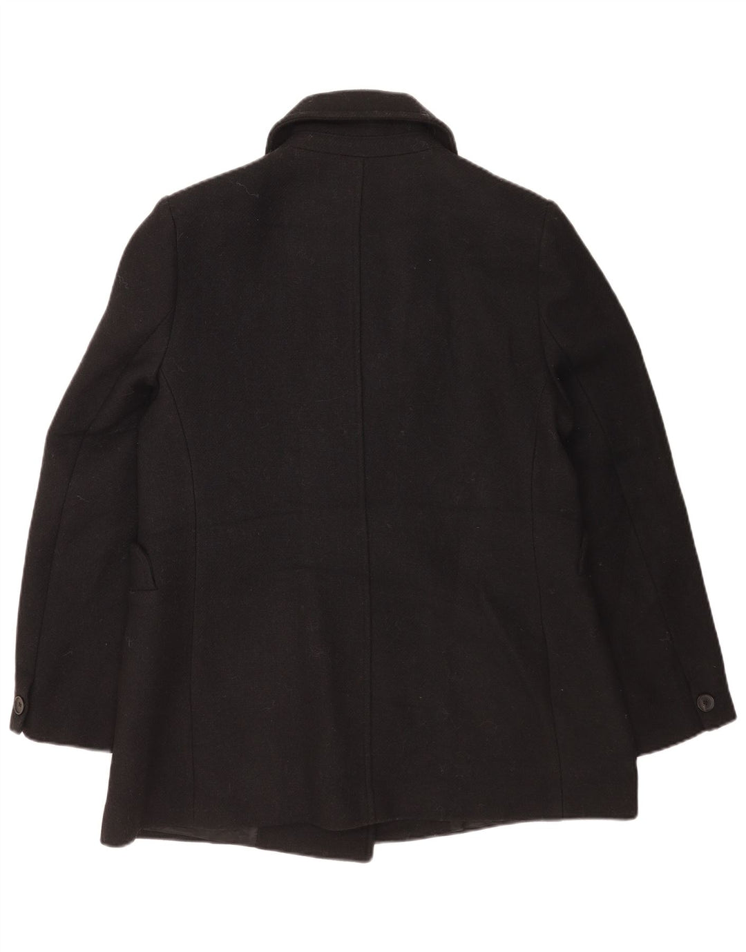 Zara Damen Pea Coat UK 18 XL Schwarze Wolle
