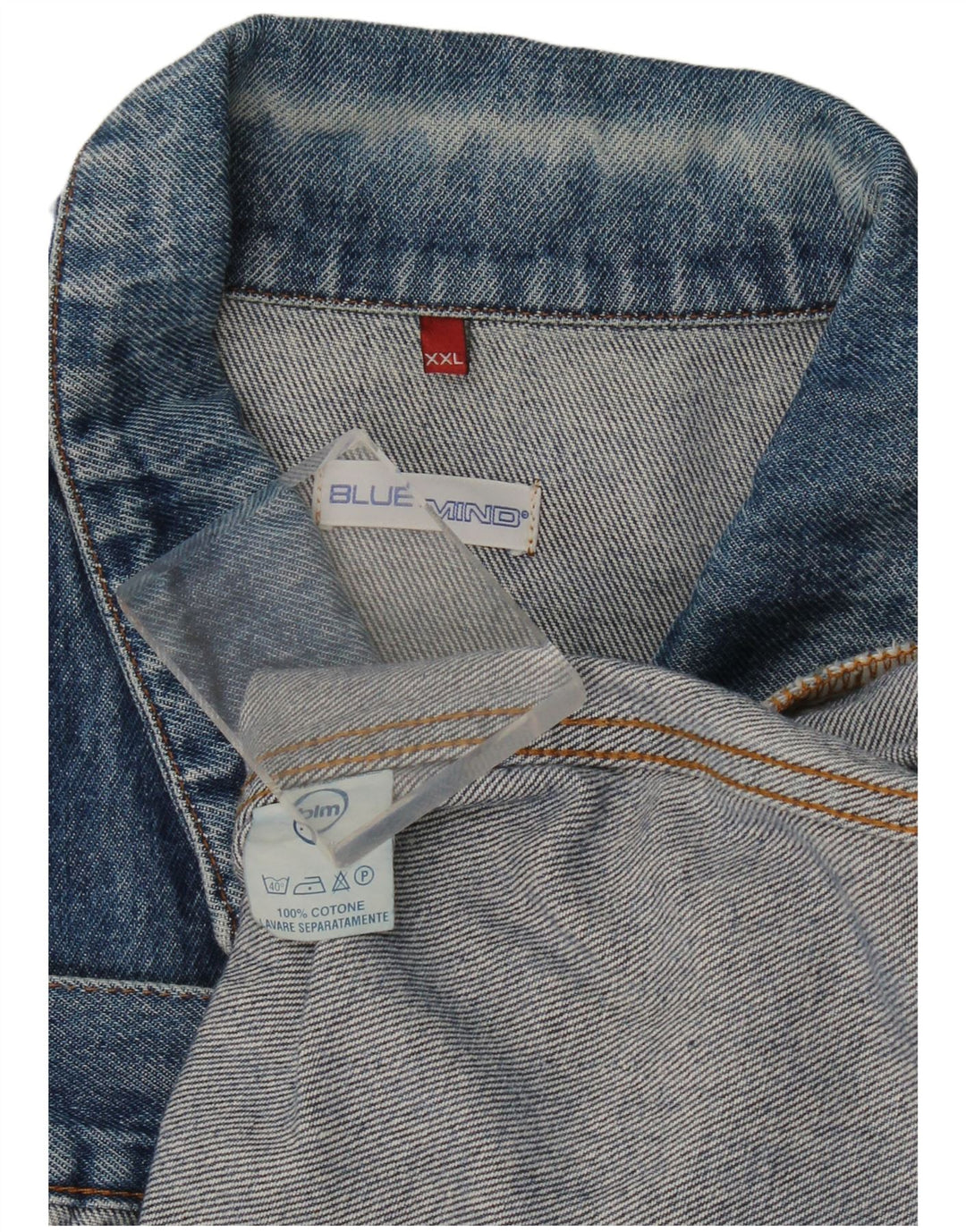 Vintage Herren Jeansjacke UK 44 2XL Blaue Baumwolle