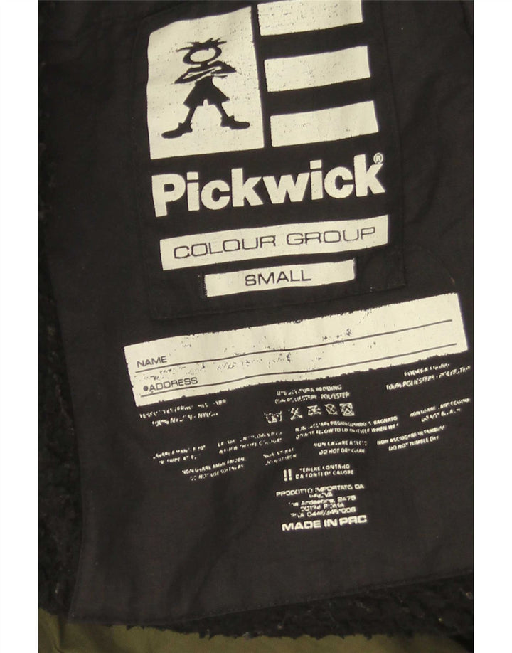 Pickwick Damen-Parka mit Kapuze, übergroß, Gr. 10, klein, Grün, Farbblock