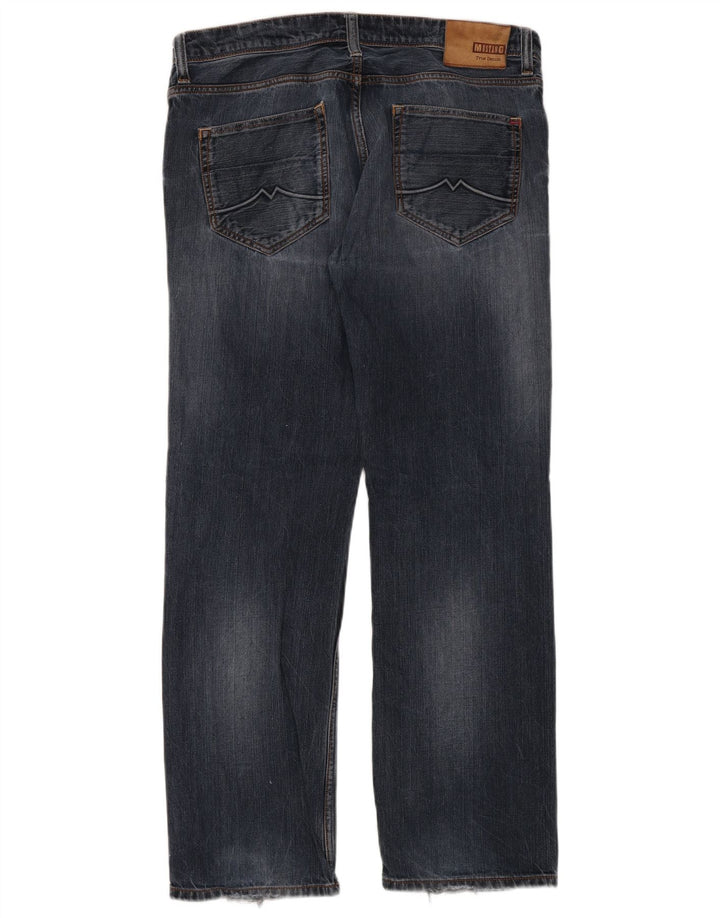 Mustang Herren Straight Jeans W34 L32 Blaue Baumwolle