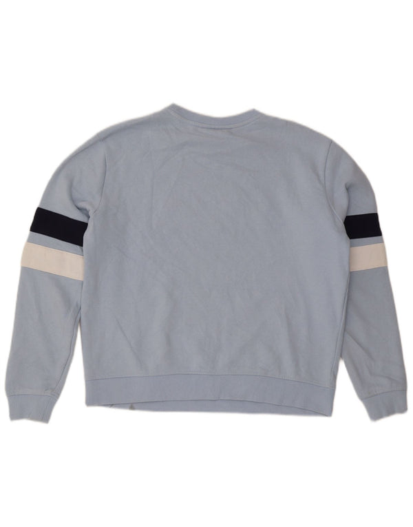 Fila Womens Graphic Sweatshirt Jumper UK 16 Large Blue Colourblock Cotton