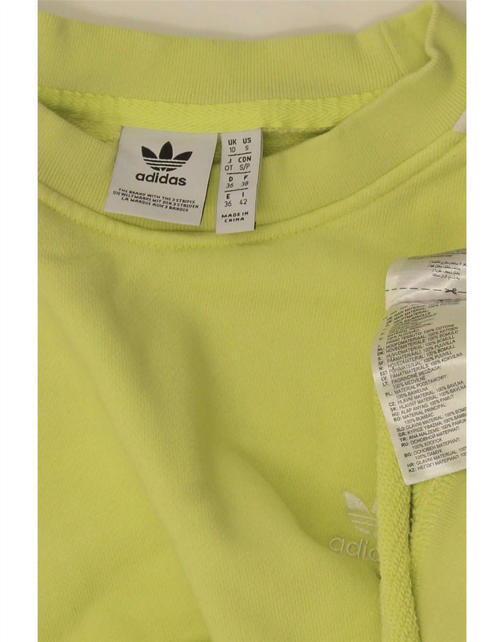 Adidas übergroßer Damen-Sweatshirt-Pullover, Gr. 10, klein, gelbe Baumwolle