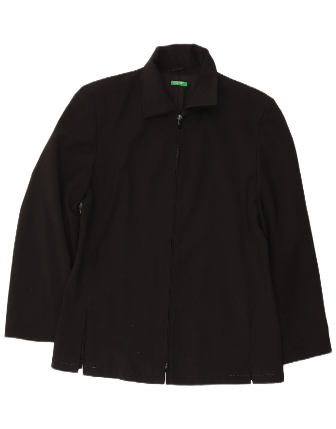 BENETTON Damen Blazer Jacke UK 12 Medium Schwarz