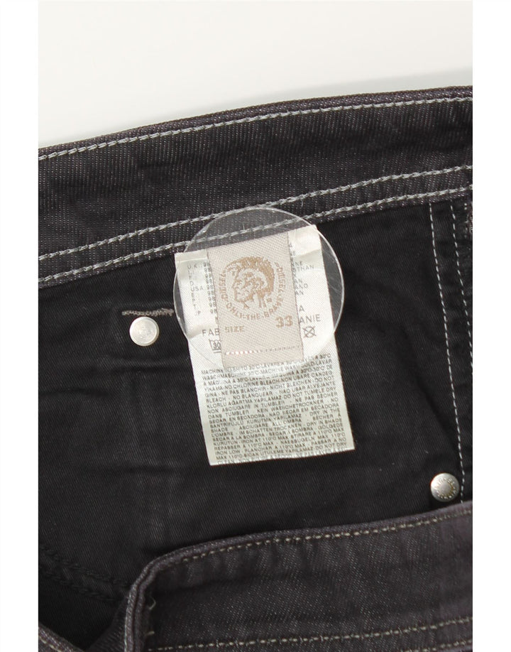 DIESEL Herren Straight Jeans W33 L30 Graue Baumwolle