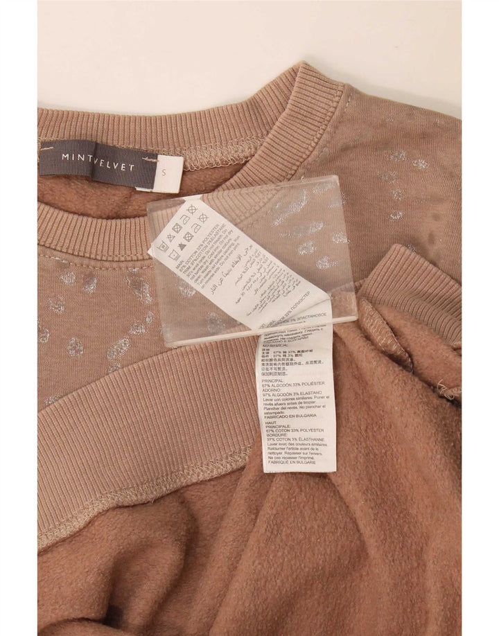 MINT VELVET Damen-Sweatshirt mit abstraktem Muster, Gr. 10, Größe S, Beige